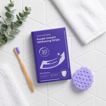 Purple whitening strips® | Kit de Tiras Blanqueadoras moradas de Acción Profunda